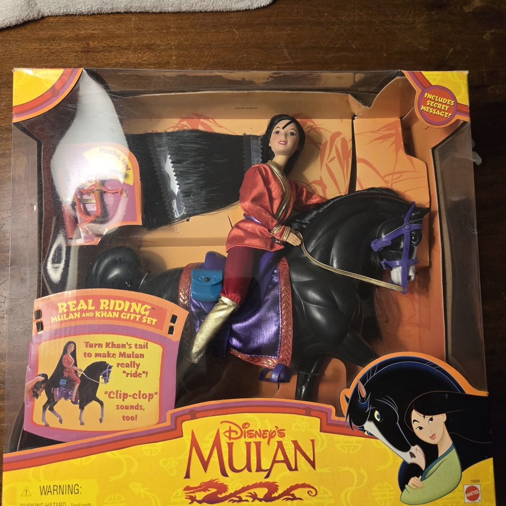 Disney's Mulan Riding Doll Set - Red and Black